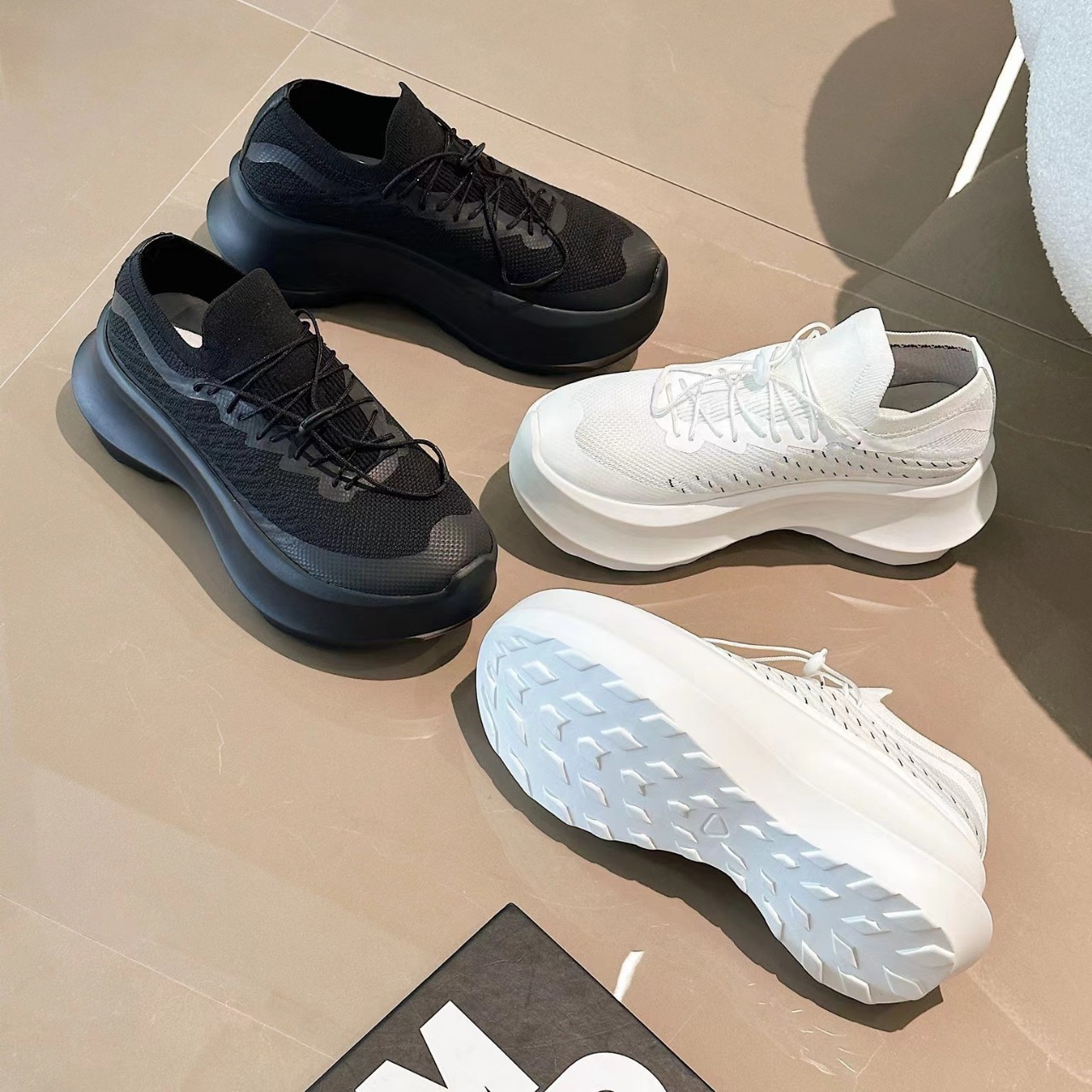 Heels - Dames Mesh Dad Shoes met dikke