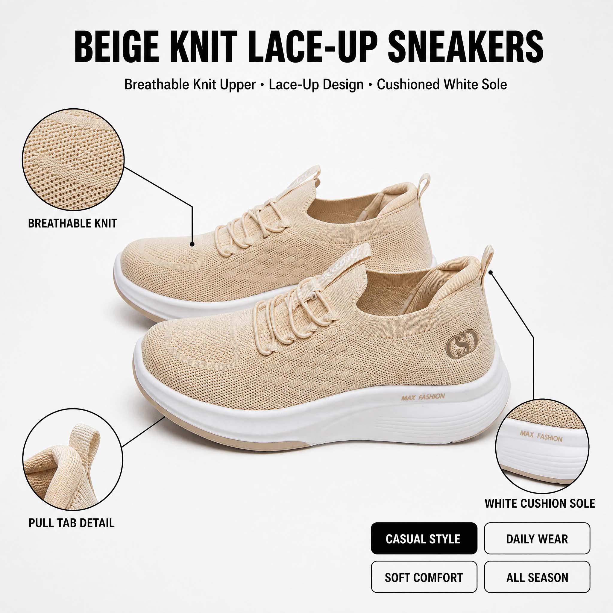 Dames gebreide platform wandel - Knit Fabric Lace Up Sneakers recensie en prijs