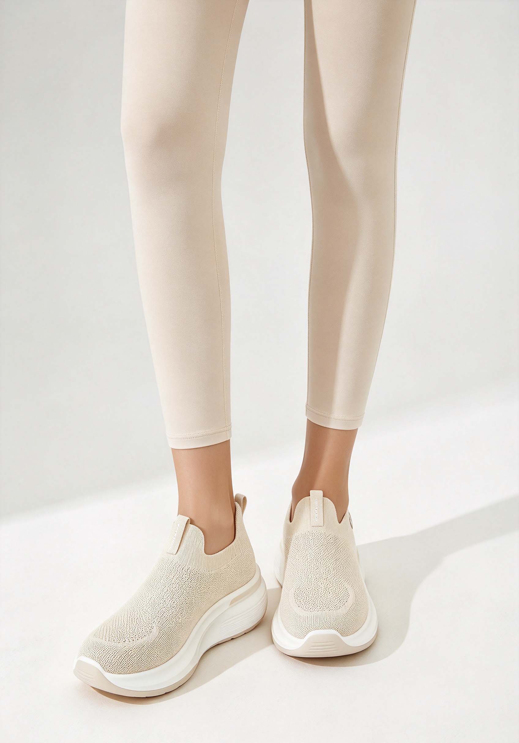 Dames gebreide platform wandel - Knit Fabric Lace Up Sneakers recensie en prijs