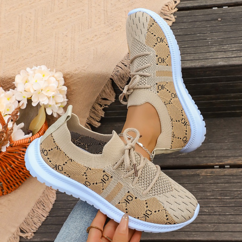 2026 Nieuwe Veterschoenen Rond - Knit Fabric Lace Up Sneakers recensie en prijs